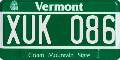 VT license plate XUK086