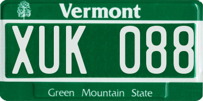 VT license plate XUK088