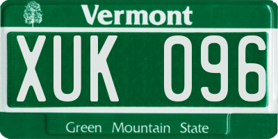 VT license plate XUK096