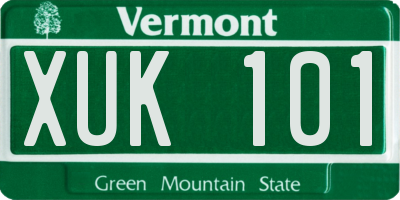 VT license plate XUK101
