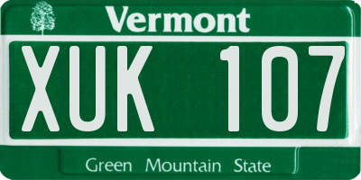 VT license plate XUK107