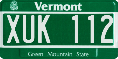 VT license plate XUK112
