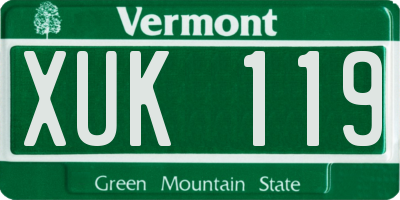VT license plate XUK119