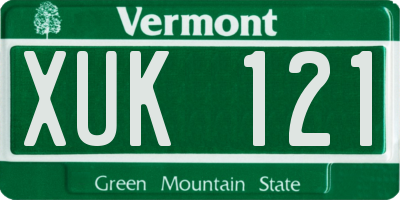 VT license plate XUK121