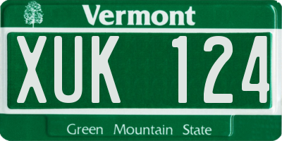 VT license plate XUK124