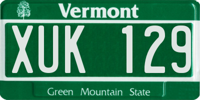 VT license plate XUK129
