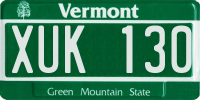 VT license plate XUK130