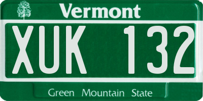 VT license plate XUK132