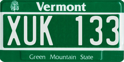 VT license plate XUK133