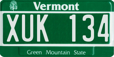 VT license plate XUK134