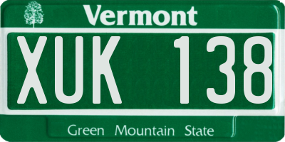 VT license plate XUK138