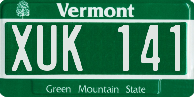 VT license plate XUK141