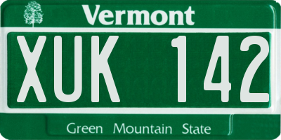 VT license plate XUK142