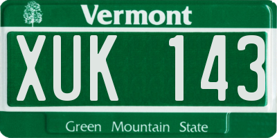 VT license plate XUK143