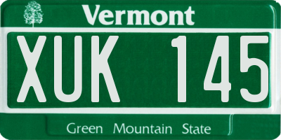 VT license plate XUK145