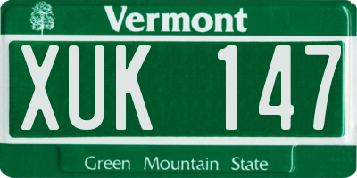 VT license plate XUK147