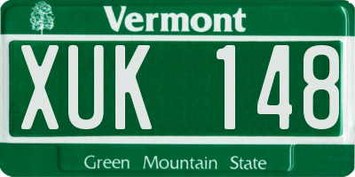 VT license plate XUK148
