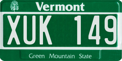 VT license plate XUK149