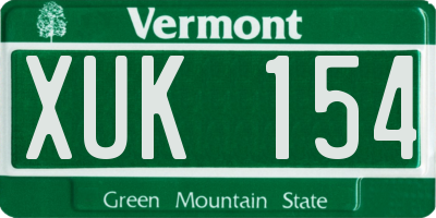 VT license plate XUK154