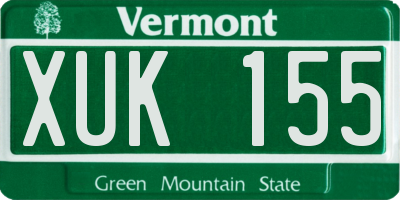 VT license plate XUK155
