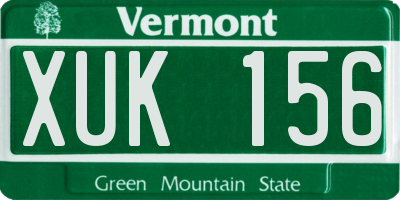 VT license plate XUK156
