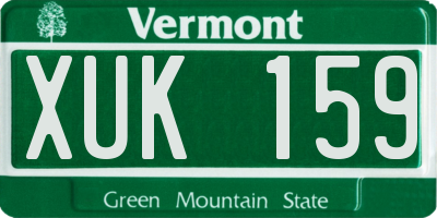 VT license plate XUK159