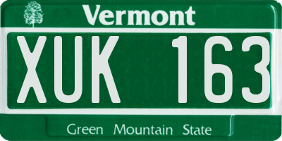 VT license plate XUK163