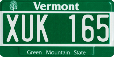 VT license plate XUK165