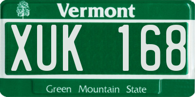 VT license plate XUK168
