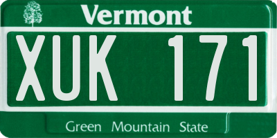 VT license plate XUK171