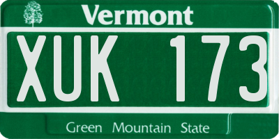 VT license plate XUK173