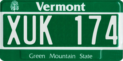 VT license plate XUK174