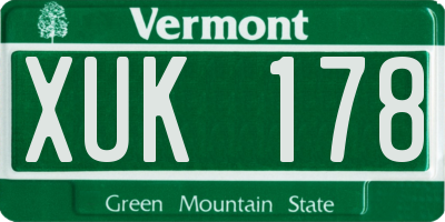 VT license plate XUK178