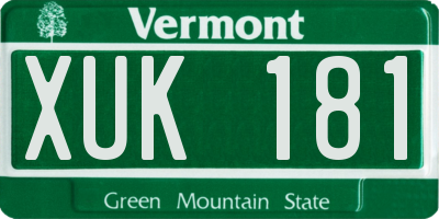 VT license plate XUK181