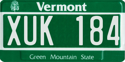 VT license plate XUK184