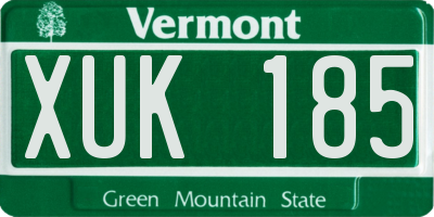 VT license plate XUK185