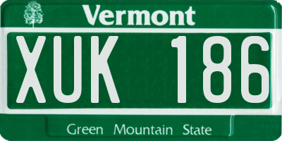 VT license plate XUK186