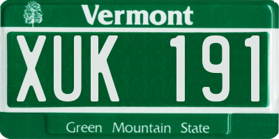 VT license plate XUK191