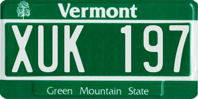 VT license plate XUK197