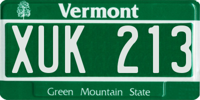 VT license plate XUK213