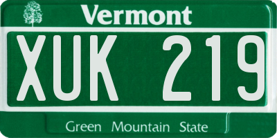 VT license plate XUK219