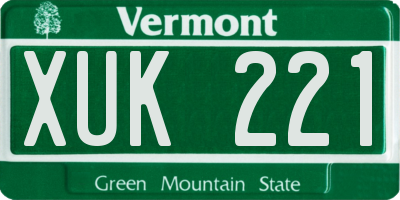 VT license plate XUK221