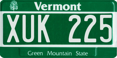 VT license plate XUK225