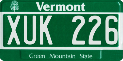 VT license plate XUK226