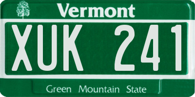 VT license plate XUK241
