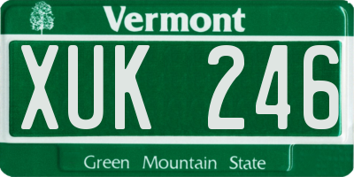 VT license plate XUK246