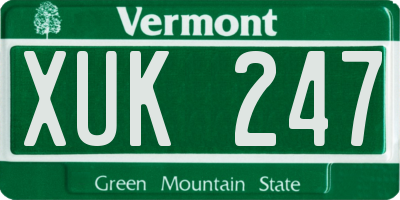 VT license plate XUK247