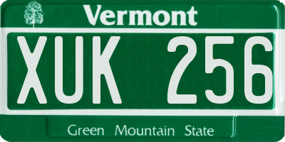 VT license plate XUK256