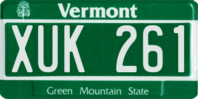 VT license plate XUK261