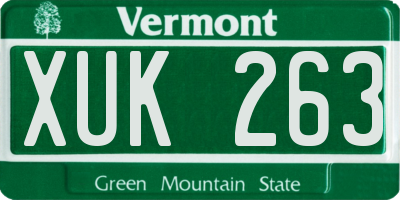 VT license plate XUK263